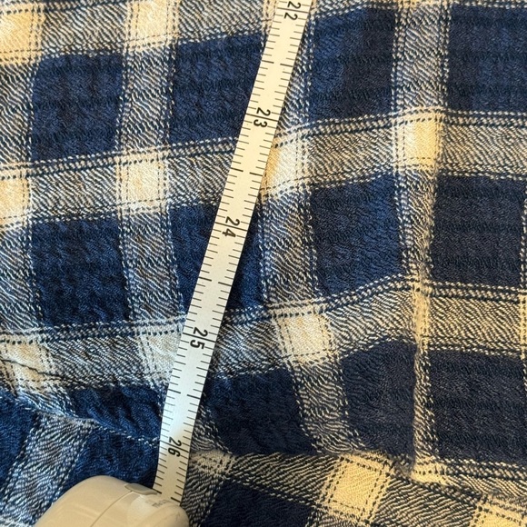 Carly Jean Los Angeles Navy and White Plaid Shirt - Picture 5 of 6